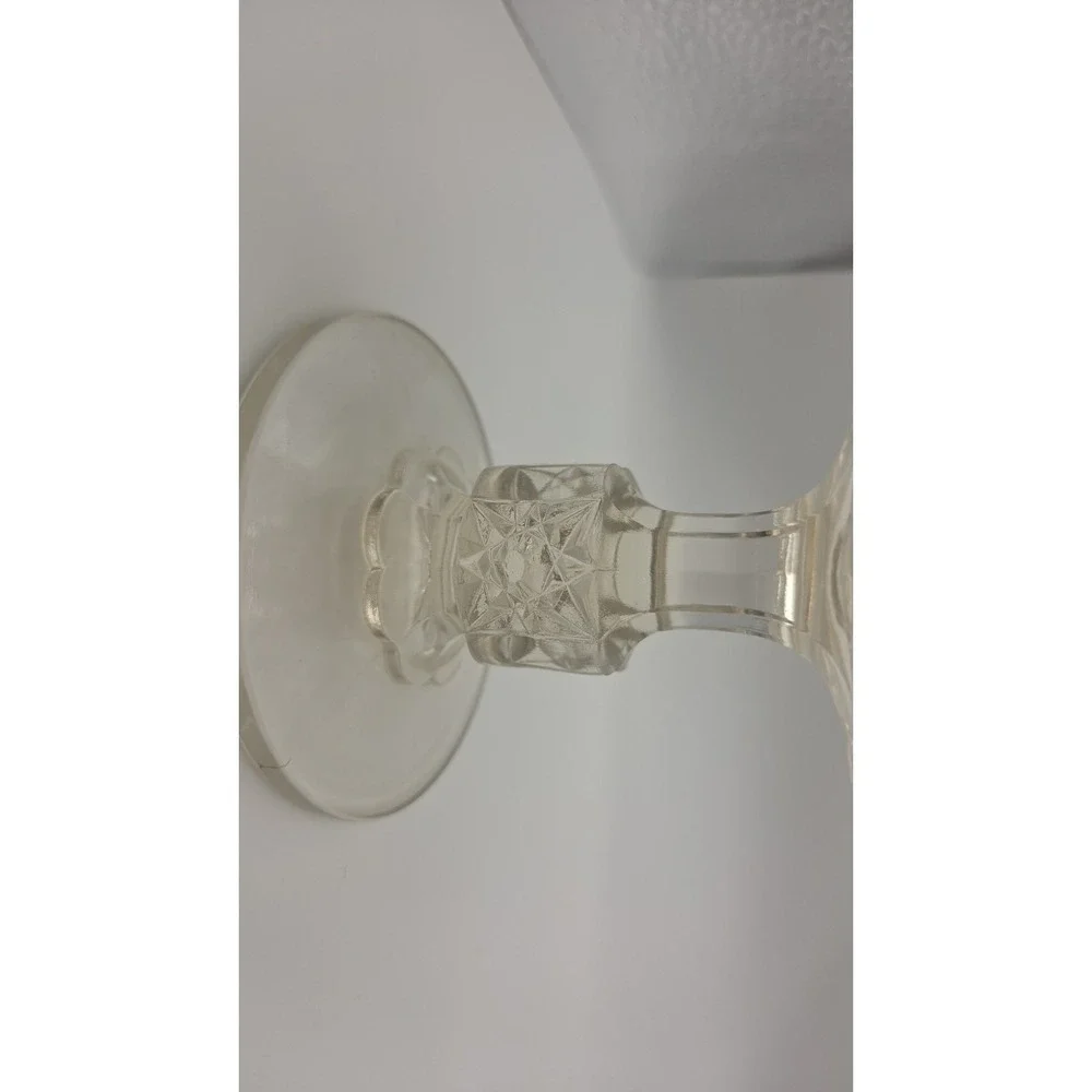 Vintage LG wright EAPG Etched Goblet daisy cube black forrest pattern